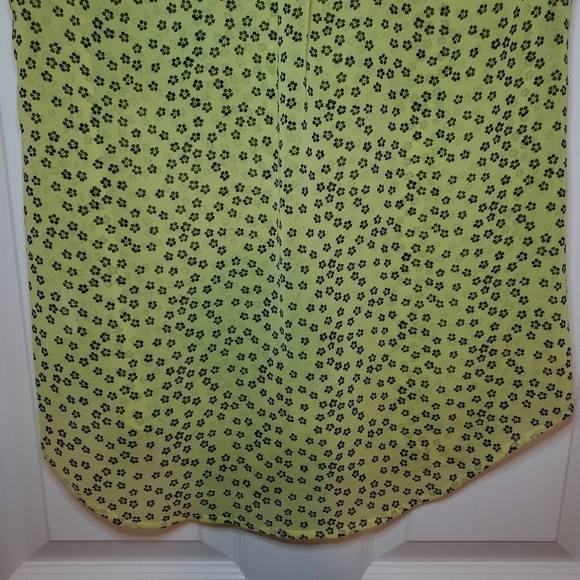 Cabi Viola Blouse #5348 Yellow Black Sheer Sleeveless Button Front Top Sz XSmall - Picture 7 of 8